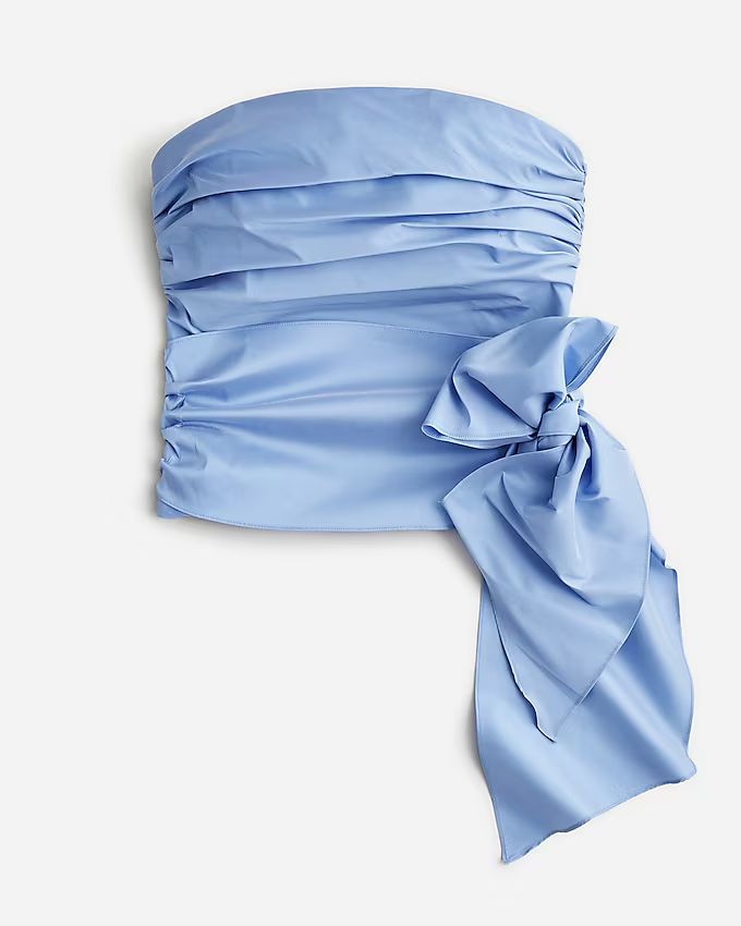 Collection taffeta ruched strapless top with bow | J.Crew US