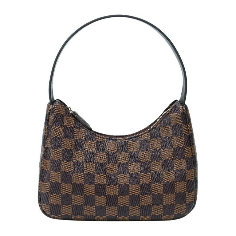 Daisy Rose Under Arm Shoulder bag - PU Vegan leather Small Hobo Purse - Brown Checkered | Walmart (US)