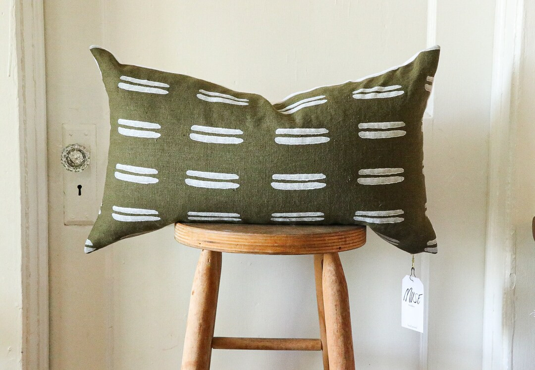 Olive Green Linen Pillow Boho Green Throw Pillow Designer Pillow Linen Throw Pillow Green Throw P... | Etsy (US)
