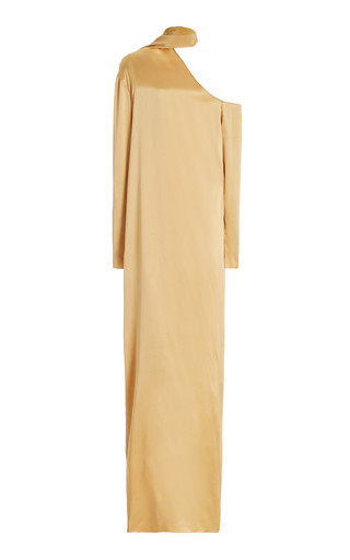 Tie-Detailed Asymmetric Silk Maxi Dress | Moda Operandi (Global)
