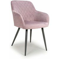 Netfurniture - 2x Harina Brushed Velvet Dusky Pink Dining Chair - Pink | ManoMano UK