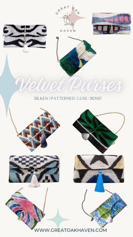 ✨Velvety Silk Patterned Clutch Bag- you don’t see these everyday! 

🩵Add some pop to your outfit  
 
💙These bags are fab addition to any summer or travel outfit for the bohemian adventurers 

💚artisan made 

💰On sale - some under $50

✨All the eclectic luxe vibes for less 


#LTKStyleTip #LTKSaleAlert #LTKItBag