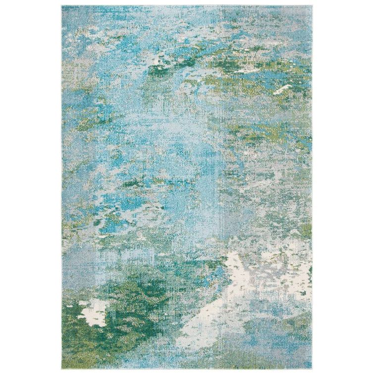 Etta Abstract Light Blue/Green Area Rug | Wayfair Professional