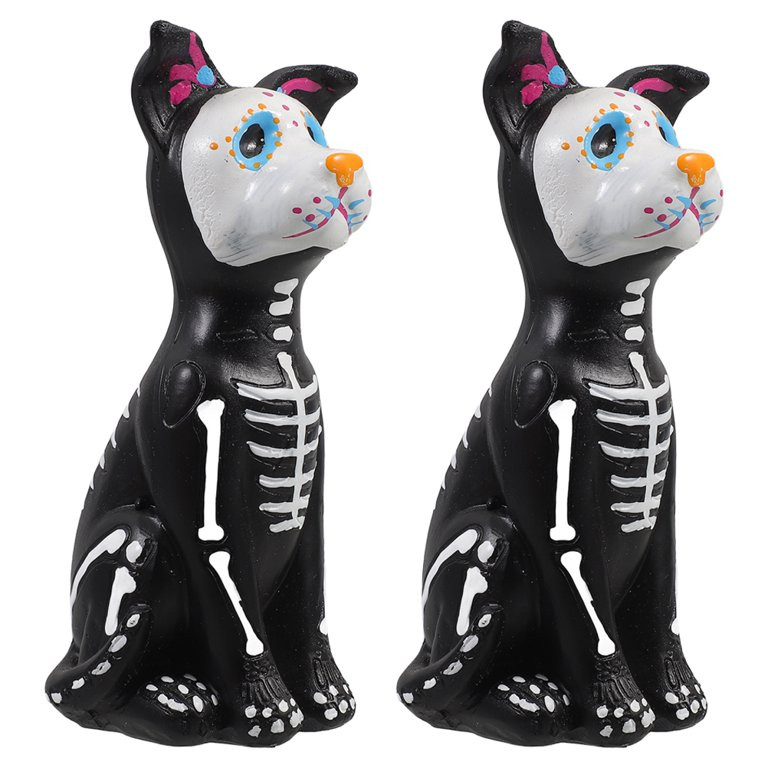 Qiysamall 2pcs Halloween Toys For Kids Skeleton Dog Sculpture Table Decoration Resin Craft Small ... | Walmart (US)