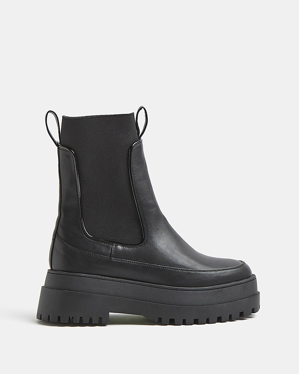 River Island Womens Black wide fit chunky boots | River Island (US)