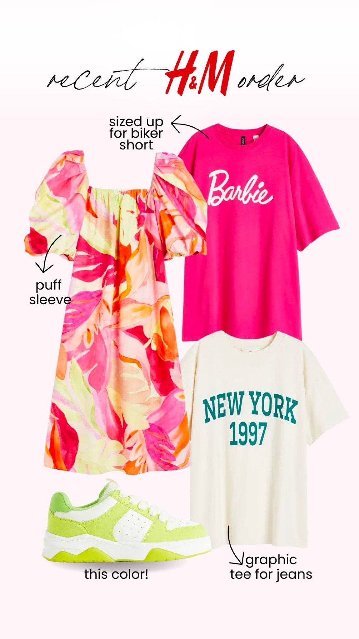 recent h&m order barbie tee
graphic tshirts puff dress
casual style graphic tee pink outfits

#LTKfit #LTKunder50 #LTKsalealert