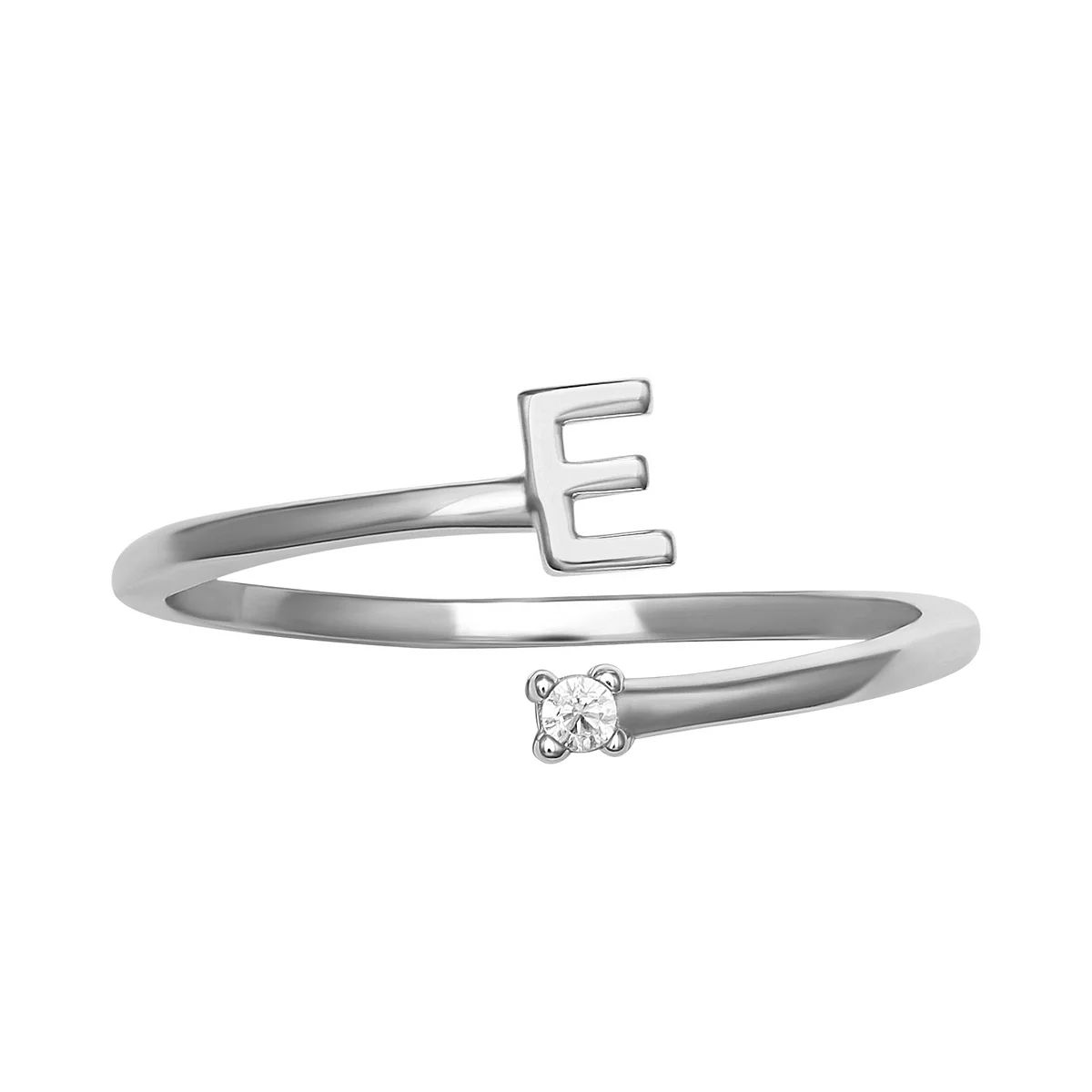 PRIMROSE Sterling Silver Cubic Zirconia Initial Bypass Band Ring | Kohl's