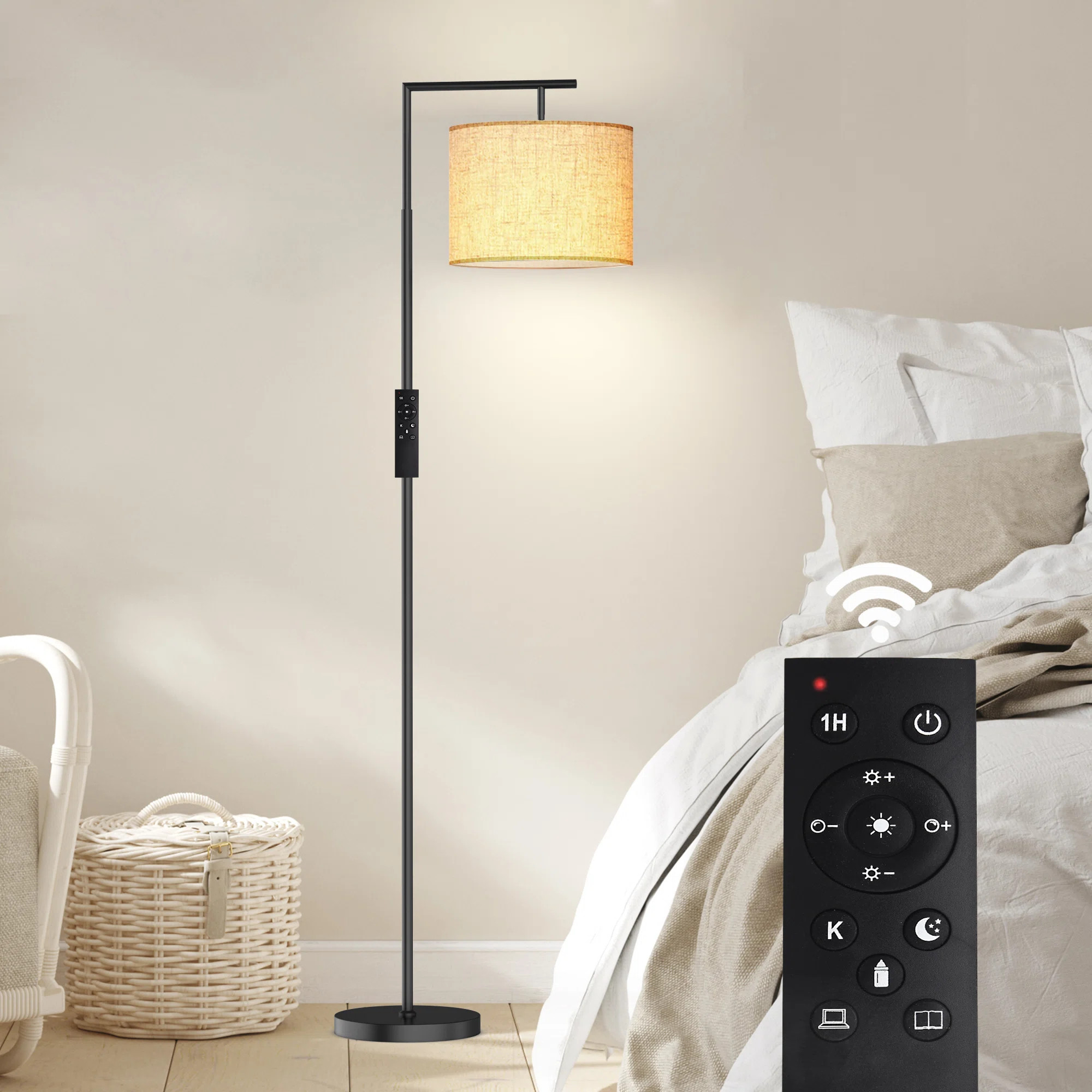 Haileyville 64'' Arched Floor Lamp with Remote Control and Bulb Included | Wayfair North America