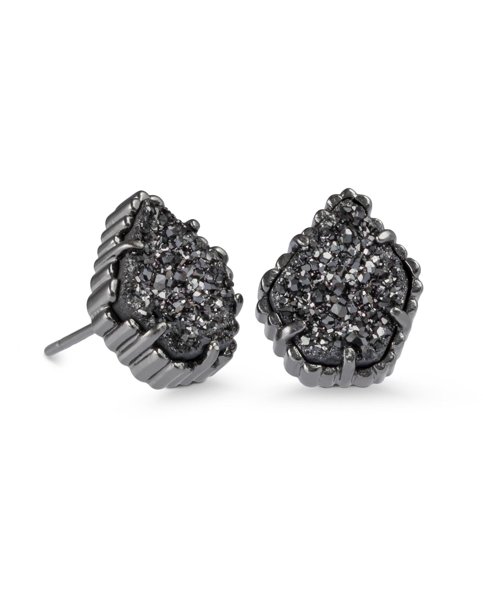 Tessa Stud Earrings in Black Drusy | Kendra Scott