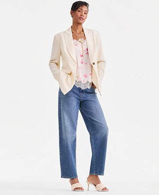 Women's Oversized One-Button Blazer | Macy's