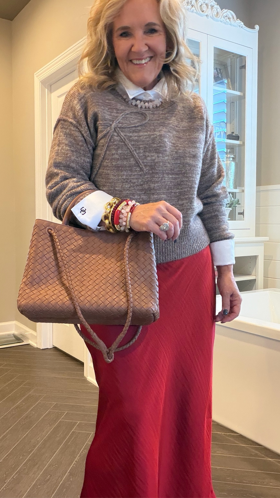 Satin slip skirt I sized down to a small 
Cashmere boatneck size large (regular size works just sized up in this)
White no iron blouse size 1.0
Fair isle cardigan medium 
Brown boat sweater medium 
Leopard bow blouse medium petite 
Cashmere oversized crewneck size medium 
20% off Allie & Bess jewelry code NANETTE20

#LTKOver40 #LTKHoliday #LTKFindsUnder100