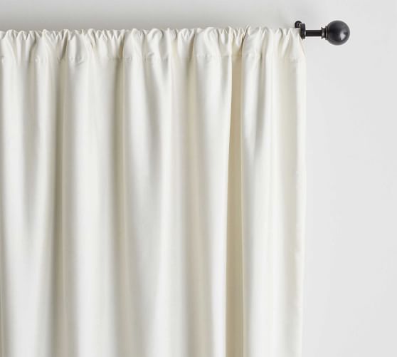 Dupioni Silk Pole-Pocket Curtain - Ivory | Pottery Barn (US)