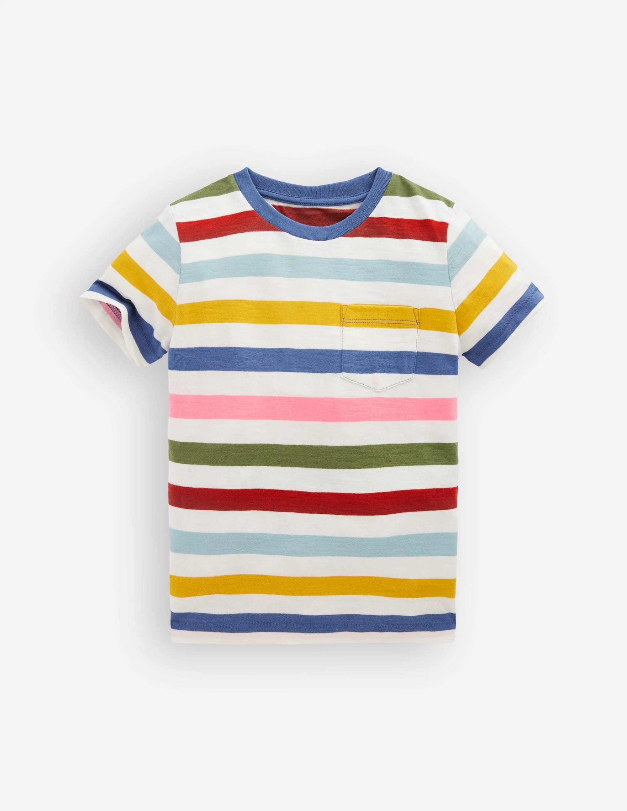 Everyday Short Sleeve T-Shirt-Multi Stripe | Boden UK