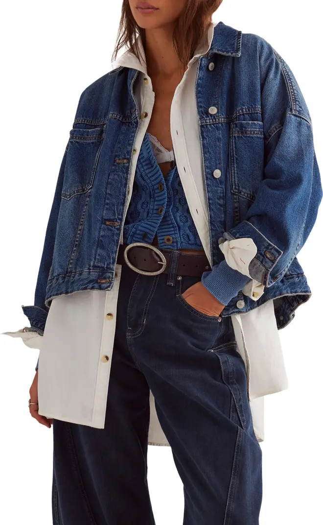 We The Free Opal Swing Denim Trucker Jacket | Nordstrom
