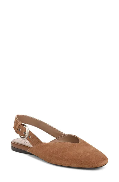 Naturalizer Crystal Slingback Flat in Walnut Wake Suede at Nordstrom, Size 7 | Nordstrom