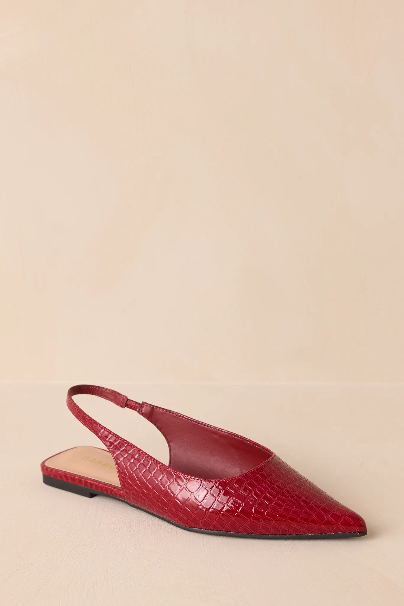 Mixed Feelings Red Pointed-Toe Slingback Flats | Red Dress