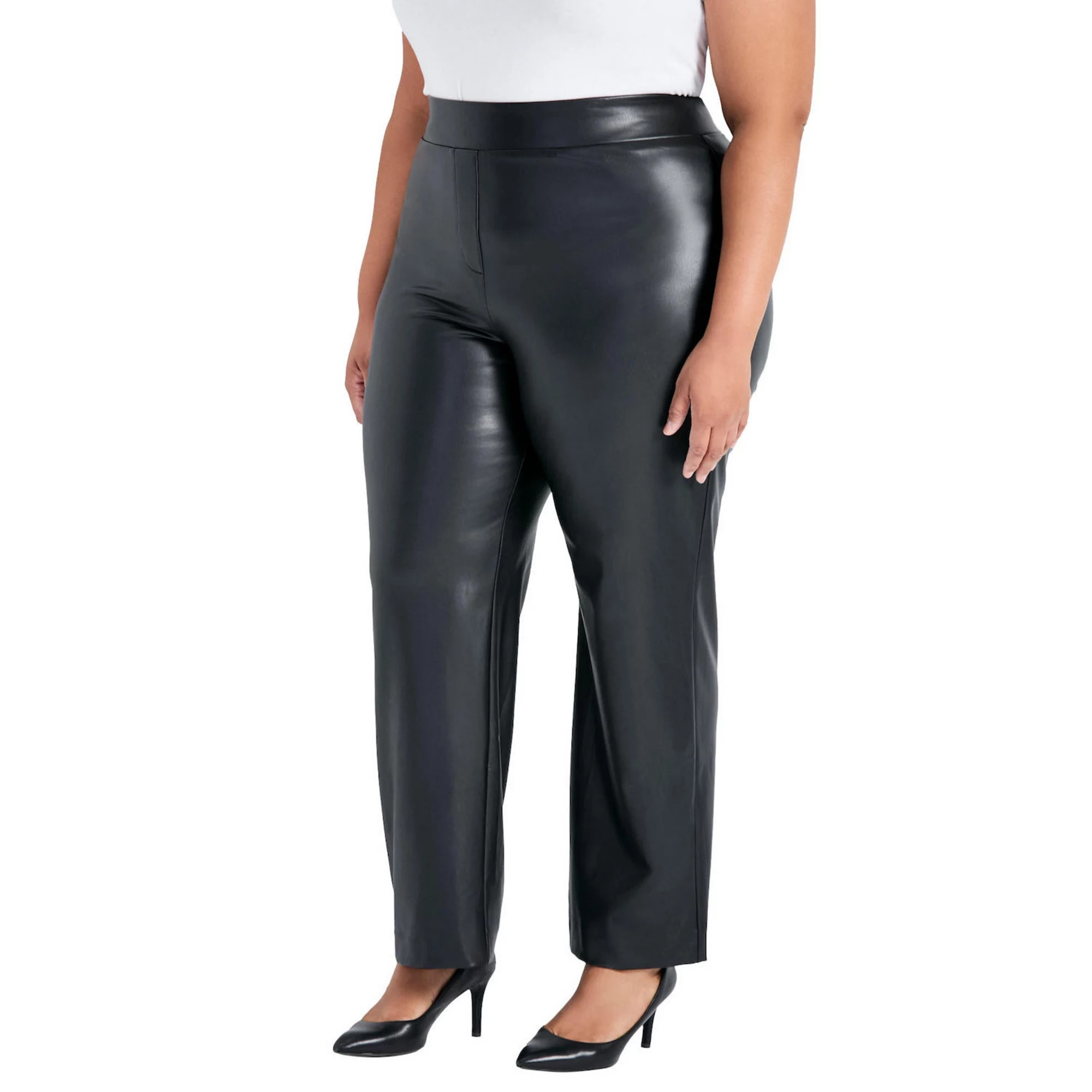 Avenue Women's Plus Size Tessa Faux Leather Wide Leg Pant | Kohl's