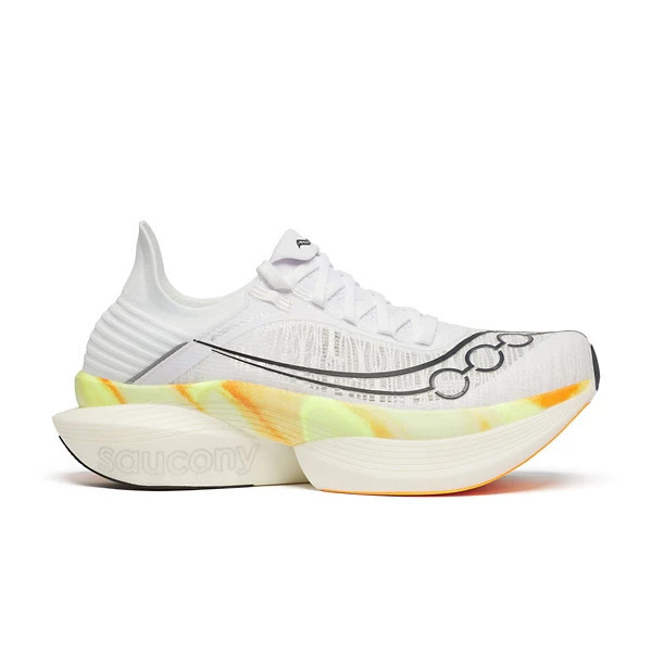 Adult Saucony Endorphin Elite 2 Running Shoes M10/W11.5 Regular White/Peel | Scheels