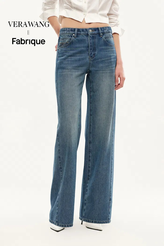 Balled Straight Leg Jeans in Cotton Denim | Fabrique