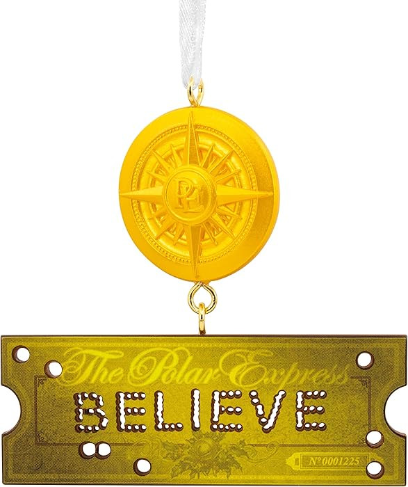 Hallmark The Polar Express Believe Ticket and Compass Christmas Ornament | Amazon (US)
