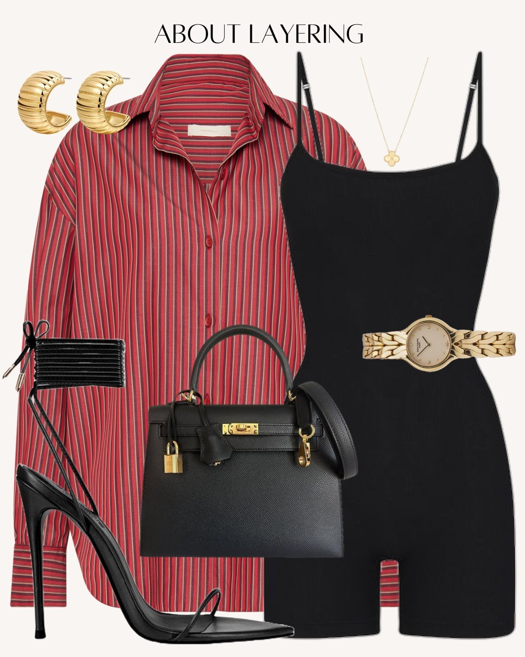 Styling a black onesie with this red striped shirt to add a statement for that 'model off duty' vibe. ❤️🖤✨️

#LTKSummerEdit #LTKStyleTip #LTKItBag