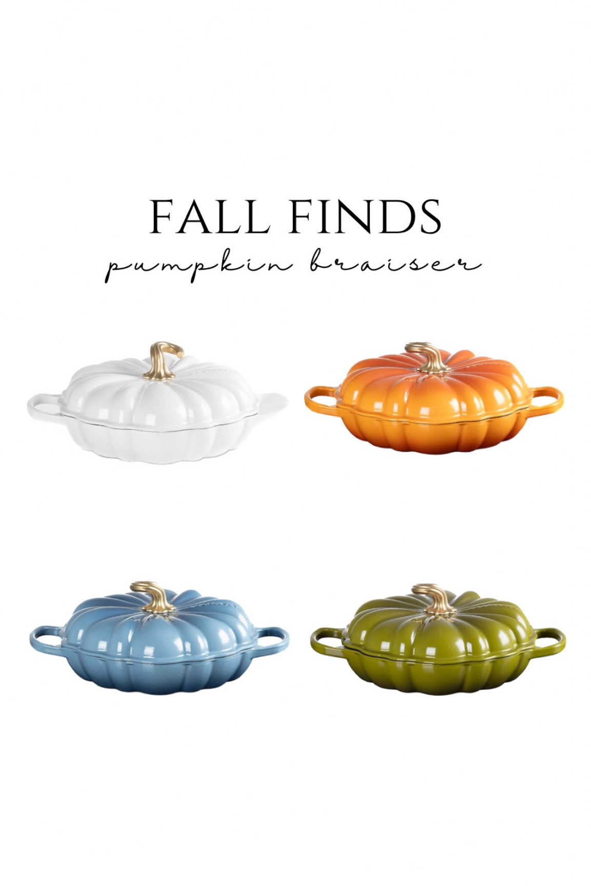 Pumpkin braiser pot, fall baking, fall decor, pumpkin cookware, cast iron cookware fall kitchen finds 

#LTKSeasonal #LTKSaleAlert #LTKHome