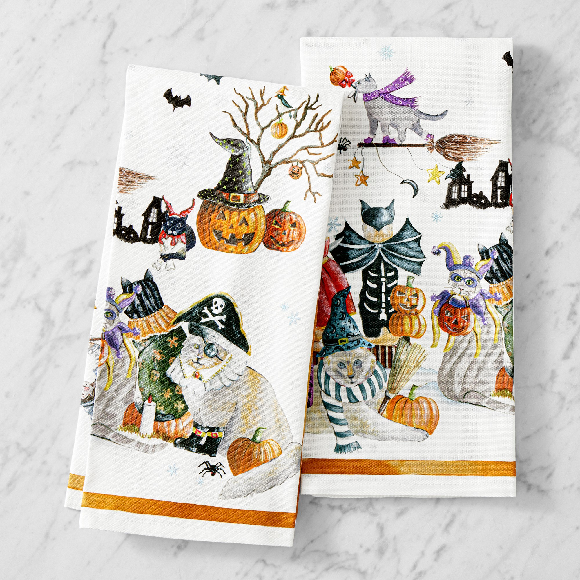 Halloween Cat Towels, Set of 2 | Williams-Sonoma