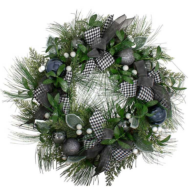 Blue and Gray Bow Wreath | Kirkland's Home