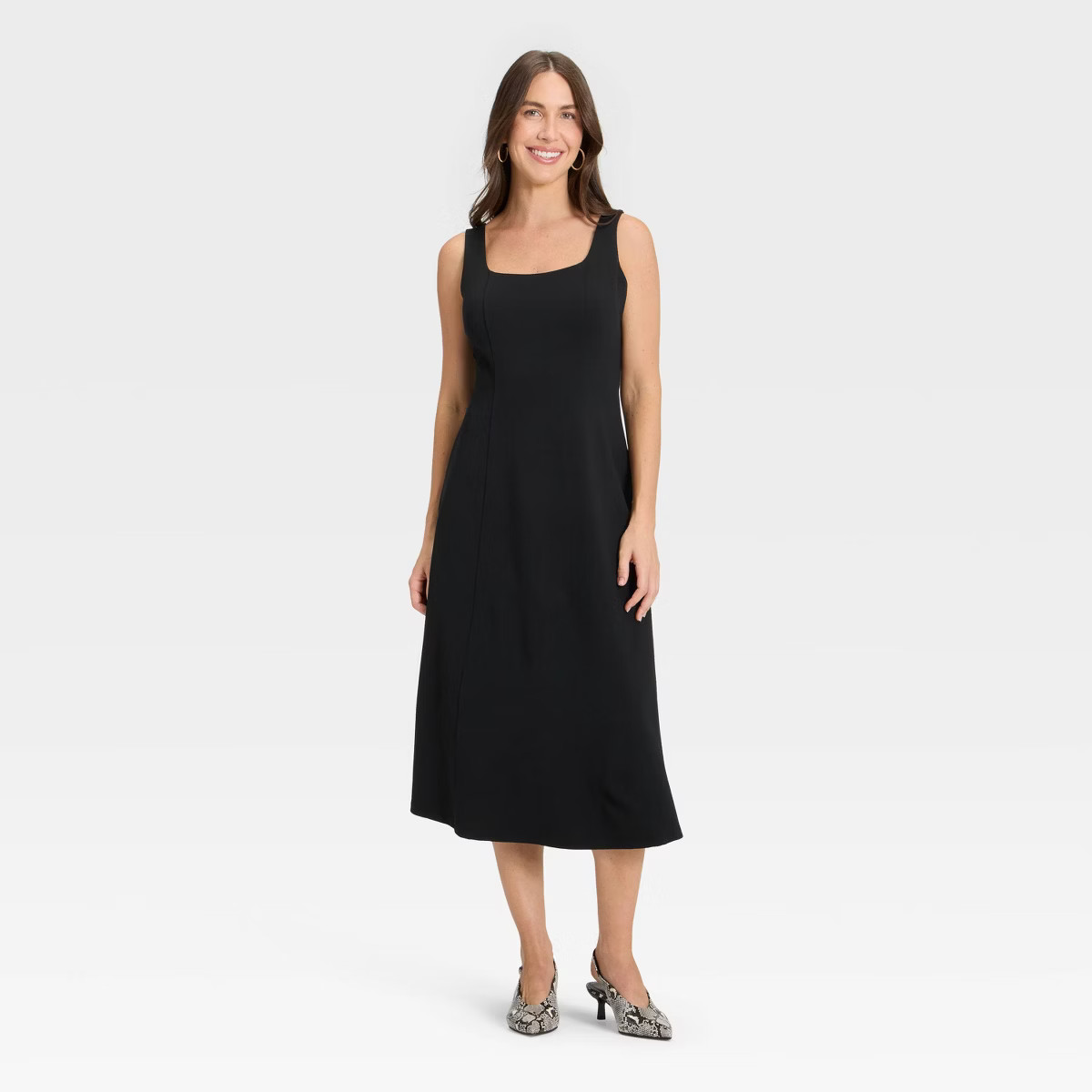 Women's Ponte Knit Midi Dress - A New Day™ Black M | Target