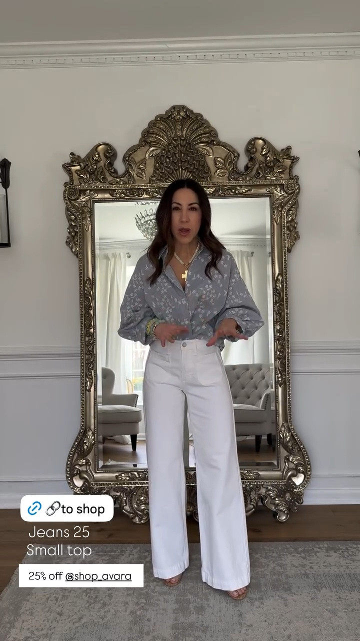 25% offsite wide. 25 white jeans. Small top. White denim.

#LTKPetite #LTKOver40 #LTKSaleAlert