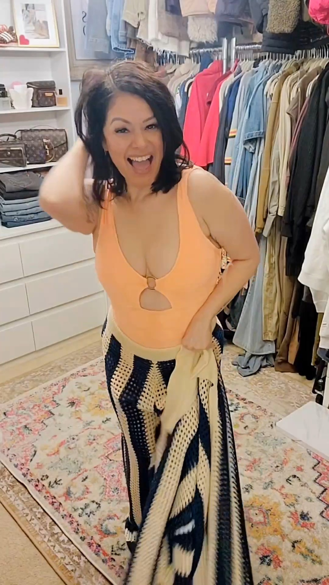 Im wearing a size medium in the one piece & pants & top.

Super cute & ready for the water!

#swimwear
#onepiece

#LTKStyleTip #LTKItBag #LTKSwim