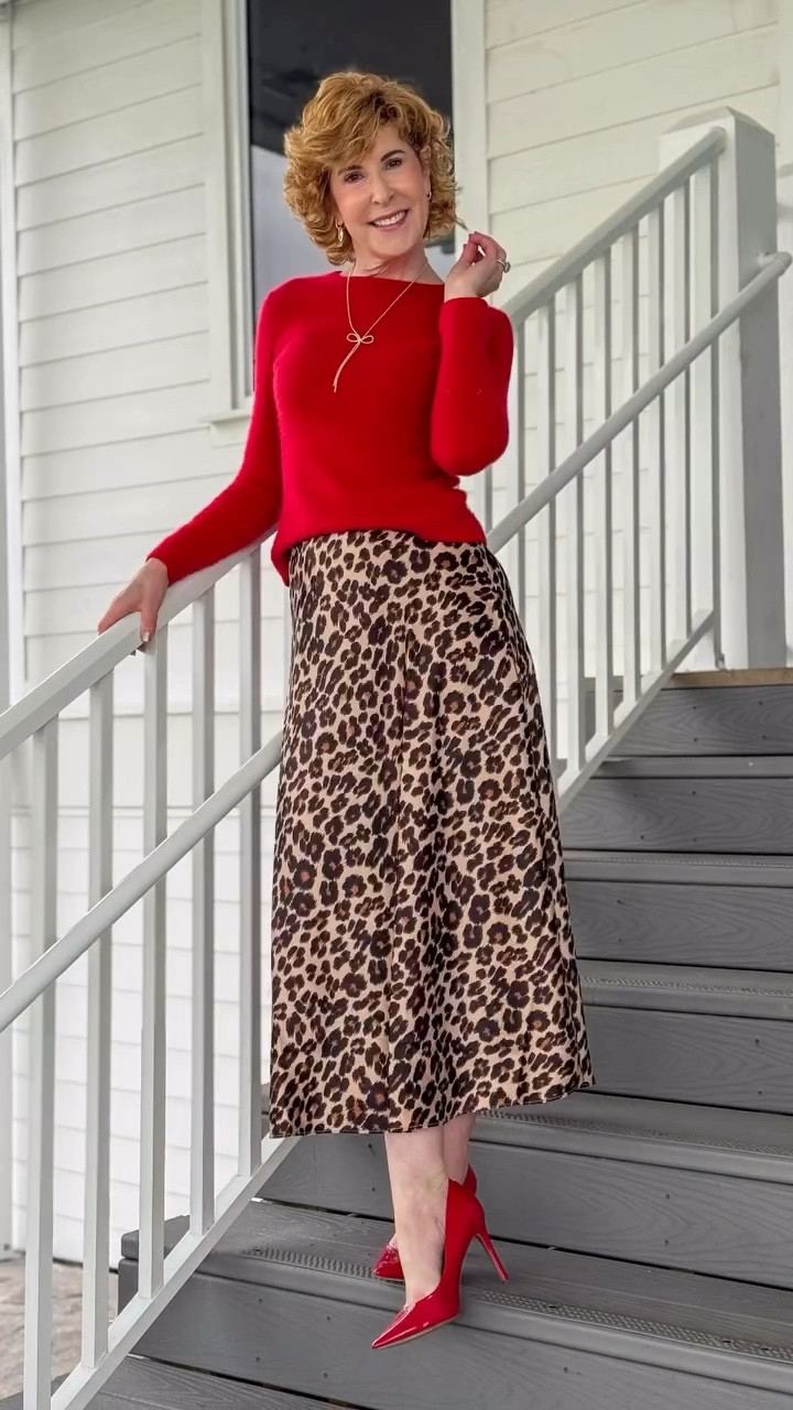 This might be my new favorite “just in case something fabulous happens” outfit ❤️

It started as a Valentine’s look… but the more I wore it, the more I realized how insanely versatile it is. Date night? Yes. Wedding guest? Absolutely. Dinner with friends or any special occasion where you want to feel a little extra? This one’s it.

The leopard slip skirt is such a fun statement piece, but it also dresses way down. Throw on a denim button down and sneakers and it’s perfect for travel days or running errands. And this red cashmere sweater? So cozy, so flattering, and on repeat all winter with jeans or chic slacks.

Basically… one outfit, about ten different lives 💗



#LTKOver40 #LTKValentine #LTKSeasonal