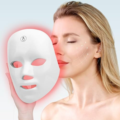 MOLAMOYA Led Light Therapy Mask, 7 Color Led Face Mask Light Therapy, Face Light therapy Device, Red Light Therapy, Adapt All Skin, Diminish Spots, Remove Wrinkles, Red light face mask | Amazon (US)