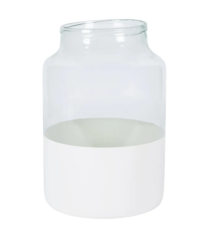 White Colorblock Mason Jar, Medium | etúHOME