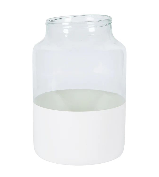 White Colorblock Mason Jar, Medium | etúHOME