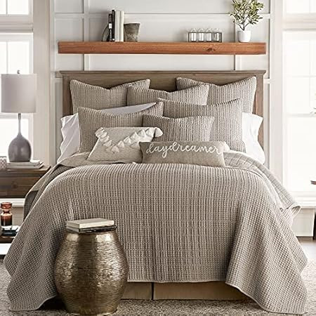 Levtex Home - Caden Cotton Gauze - Full/Queen Coverlet/Quilt Set - Taupe - Coverlet/Quilt Size (88x9 | Amazon (US)