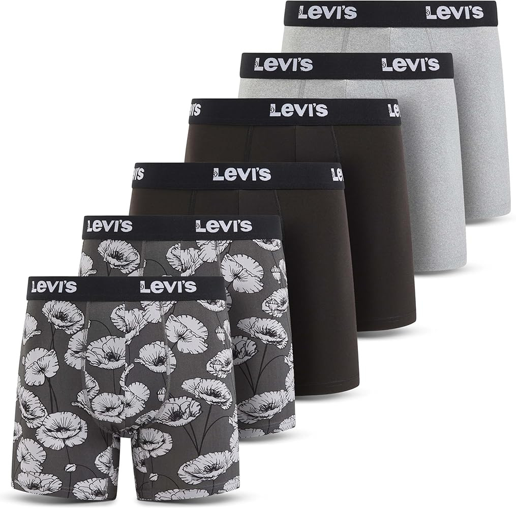 Levi's Mens Underwear 6 Pack Mens Boxer Briefs for Men Soft Stretch Microfiber | Amazon (US)
