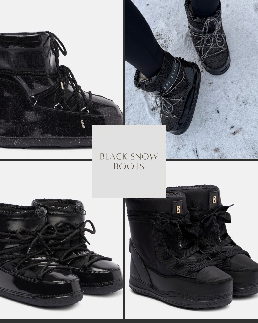 Black Snow boots ✨🖤 
My black snow boots were from Chirra Ferragani a special edition boot . Found some similar styles in a few price points 🫶🏽 #snowboot #moonboots #winterstyle 

#LTKwinter #LTKsale #LTKluxury