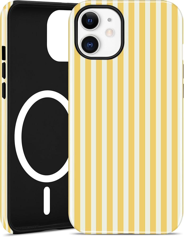 Jusy Compatible with MagSafe Striped Phone Case for iPhone 11, Cute Aesthetic Magnetic Soft TPU a... | Amazon (US)