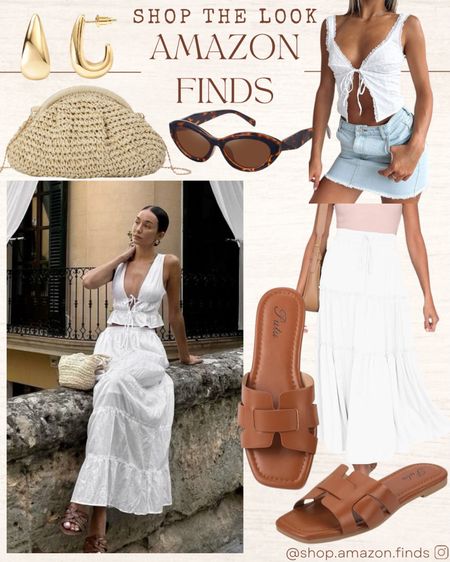 Pinterest Inspired Look!
White front tie top, white flowy skirt, and summer accessories from Amazon.

#LTKItBag #LTKStyleTip #LTKShoeCrush