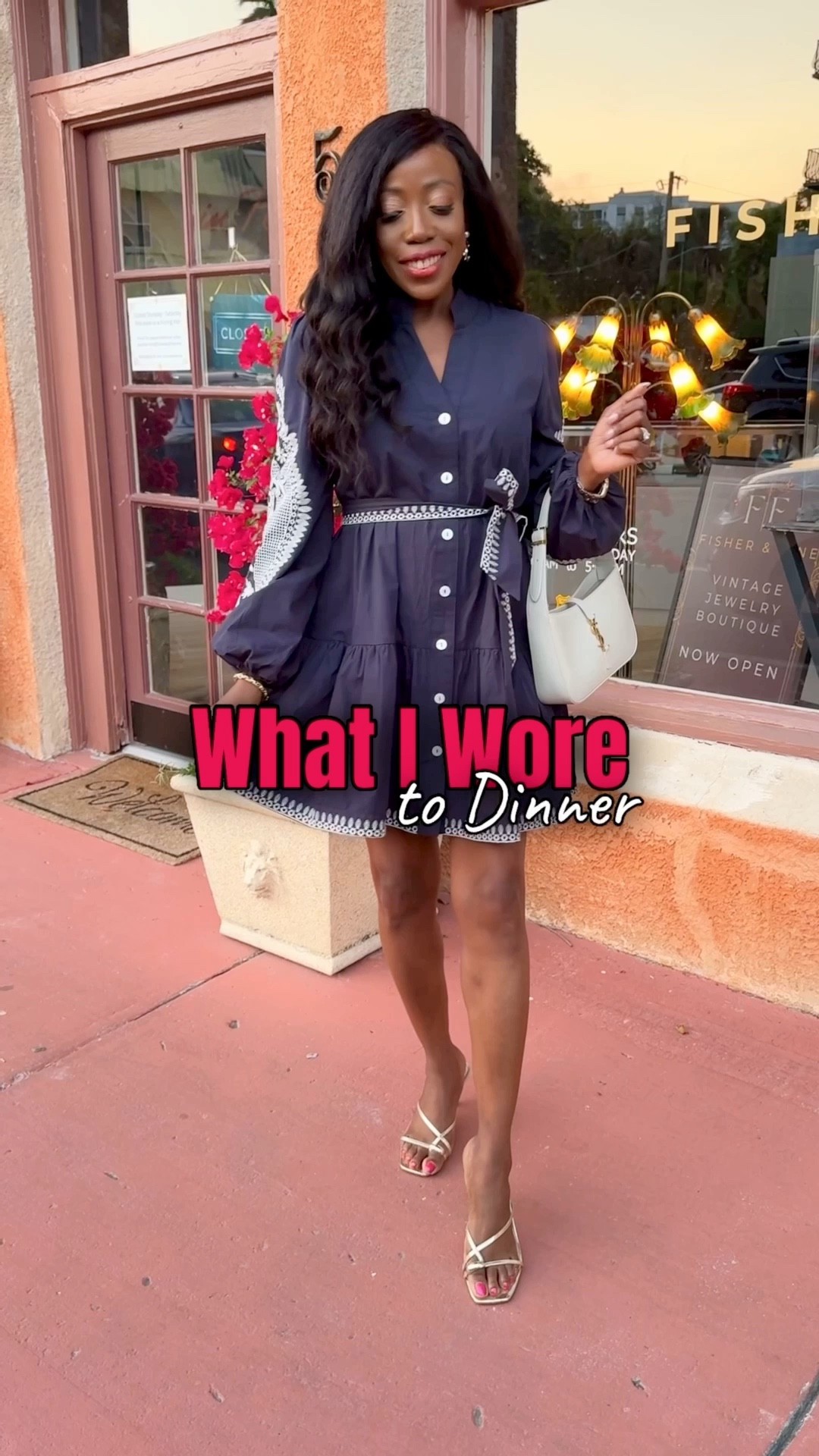 Wore this gorgeous button up mini dress to dinner. Comes with a waist tie and has side pockets. True to size. Wearing a small. 

Date Night Outfit, Spring Dress, Spring Outfits, Spring Outfits 2026, Ootd, Wear to work, 

#LTKSeasonal 

#LTKootd #LTKSaleAlert #LTKOver40