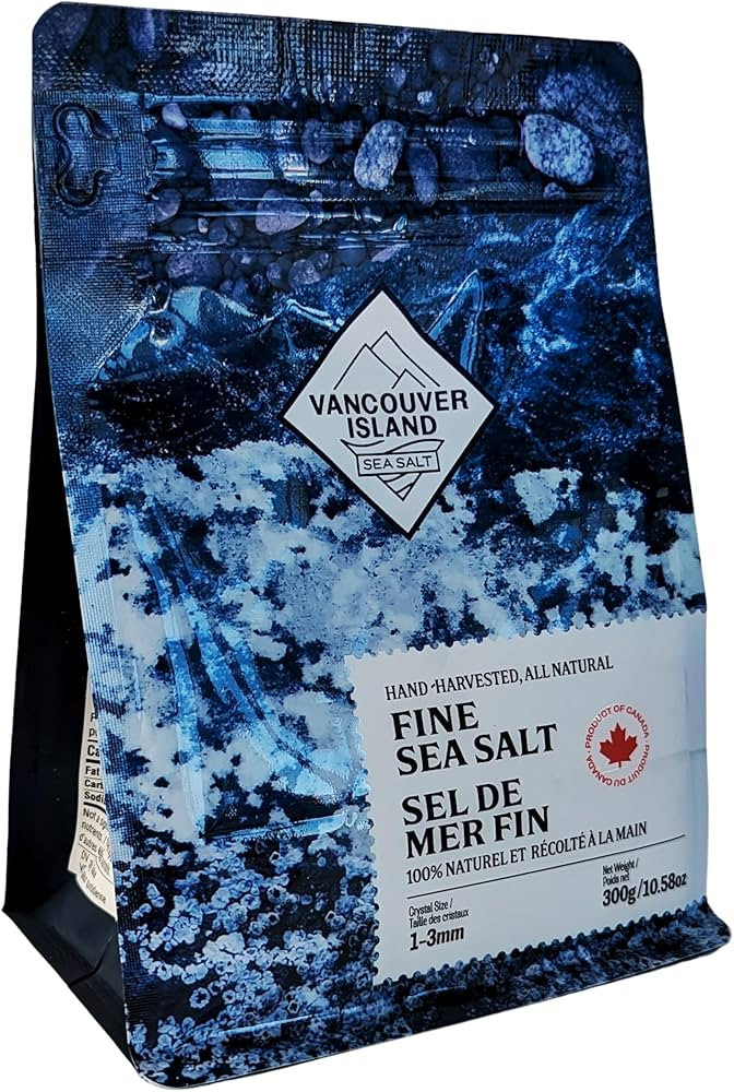 Sea Salt - 300g bag of all-natural fine grain sea salt - Hand-Harvested on Vancouver Island - Hig... | Amazon (CA)