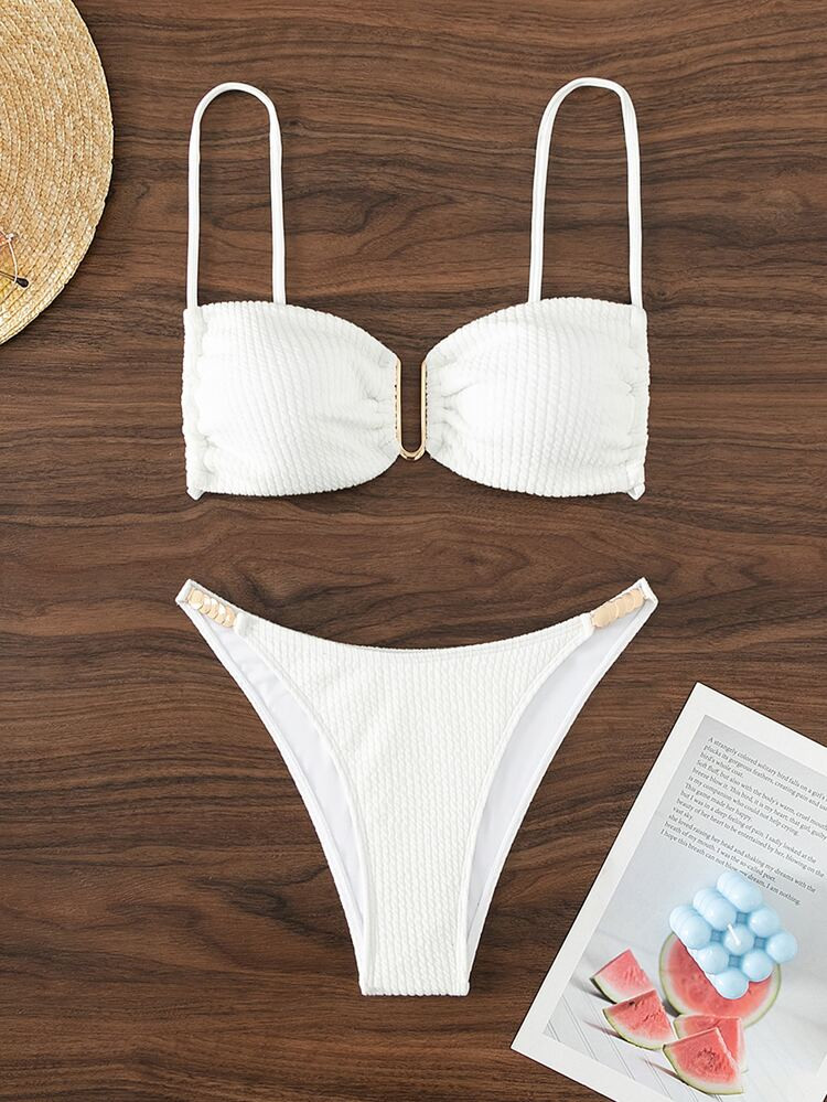 Ribbed Knit Ring Linked Bikini Swimsuit
       
              
              $11.99        
    (... | SHEIN