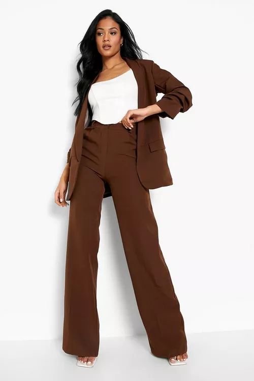 Tall Wide Leg Pressed Dress Pants | Boohoo.com (US & CA)