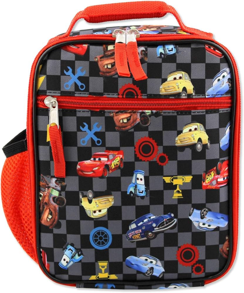 Disney Cars Lightning McQueen Boys Soft Insulated School Lunch Box (One Size, Black/Red) | Amazon (US)