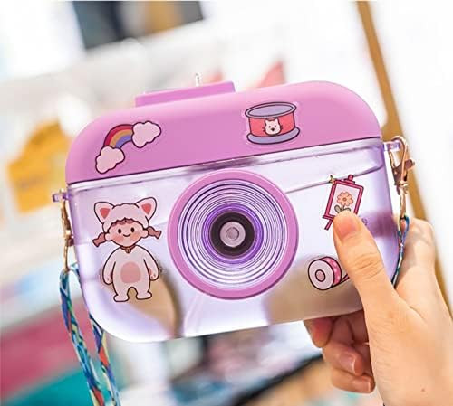 JHTPSLR Kawaii Camera Water Bottle with Straw Strap and Waterproof Stickers 14oz Candy Color Came... | Amazon (US)