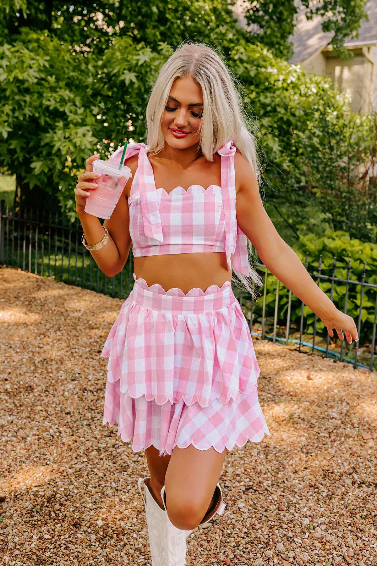 Only Good Karma Crop Top In Pink | Impressions Online Boutique