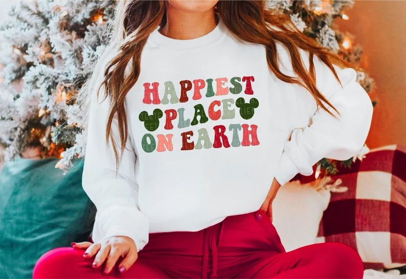 Happiest Place on Earth Sweatshirt Christmas Sweatshirt - Etsy | Etsy (US)