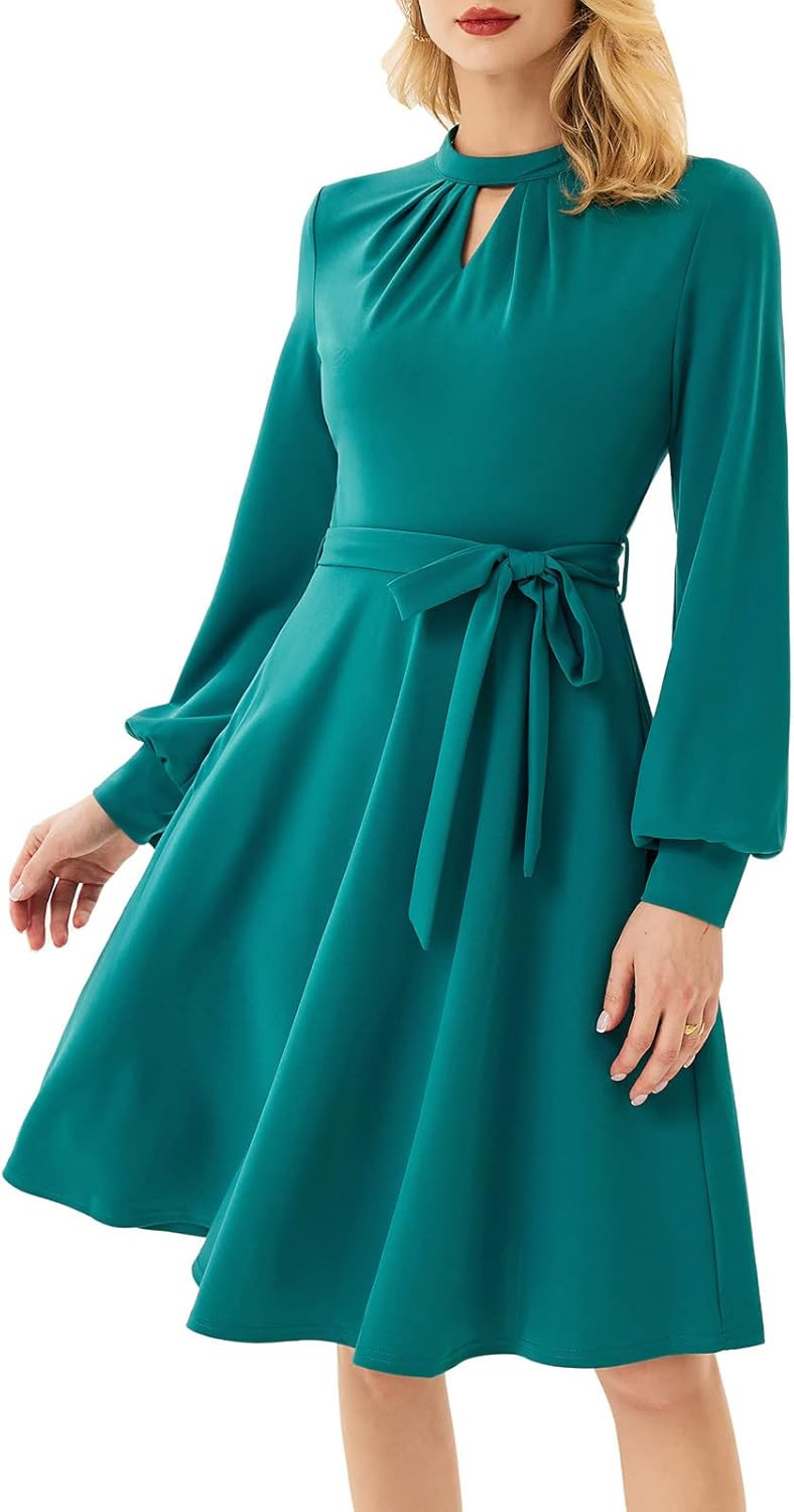 GRACE KARIN Women Vintage Flared Dress Elegant Long Sleeve Swing A-Line Cocktail Wedding Guest Dr... | Amazon (US)