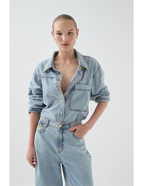 Outline Button Denim Shirt | David Jones (Australia & New Zealand)